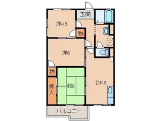 ハイツクシモト【2階】の間取り