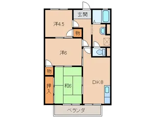 ハイツクシモト【3階】の間取り