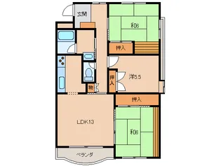 グリーンプラザ雑賀【3階】の間取り