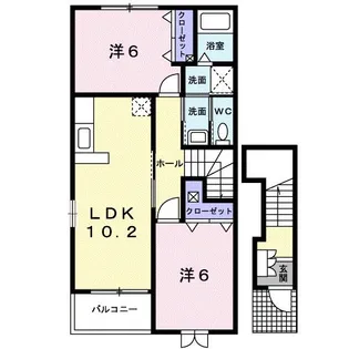 パラッツオ 雲雀【2階】の間取り