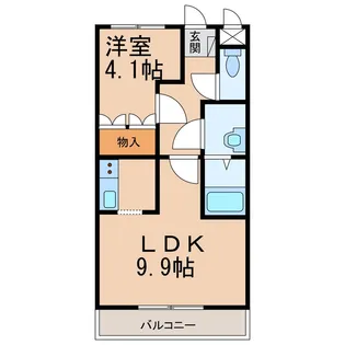 1LDKの間取り画像