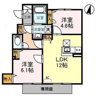 サンクイール D棟【1階】の間取り