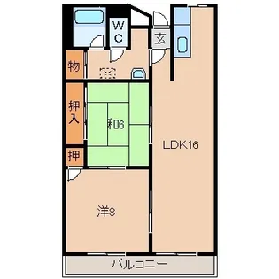 プレゼンス西浜【1階】の間取り