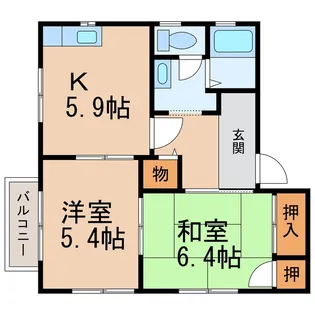 シャーメゾン山中【2階】の間取り