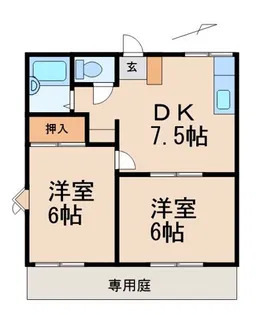 湯浅ハイツ【1階】の間取り