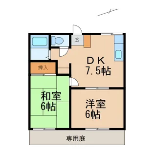 湯浅ハイツ【1階】の間取り
