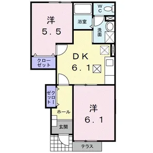 ソルサリエンテⅡ【1階】の間取り