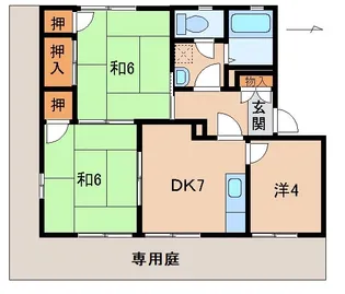 グリーンフル木ノ本【1階】の間取り