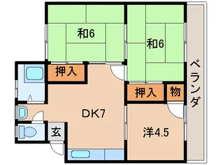 コーポかつらぎ【3階】の間取り