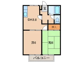 グリーンフル六十谷Ⅱ【2階】の間取り