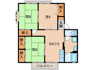 セジュール弐番館【2階】の間取り