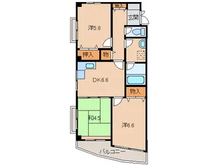 レスペート西庄Ⅱ【2階】の間取り