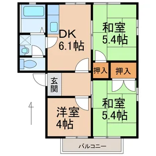 ディアス藤本Ⅱ【2階】の間取り