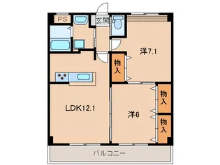 ウエストヒル松江【3階】の間取り
