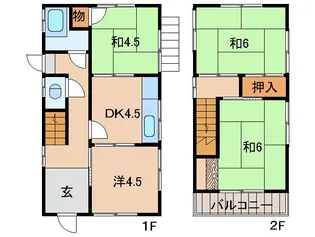 和歌山県和歌山市六十谷【一戸建】の間取り