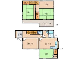 和歌山県和歌山市六十谷【一戸建】の間取り
