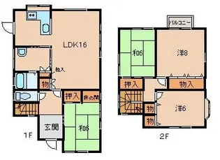和歌山県和歌山市西庄【一戸建】の間取り