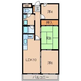 センチュリーコート紀ノ川【3階】の間取り