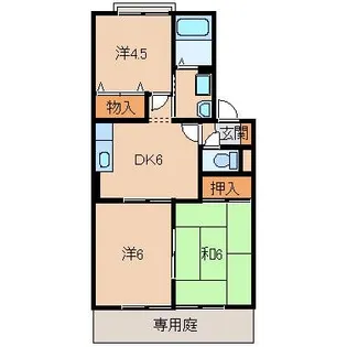 カーササンライズⅡ【1階】の間取り