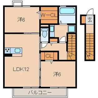 CASSIA 道【2階】の間取り