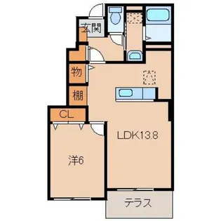 アジュール湊【1階】の間取り