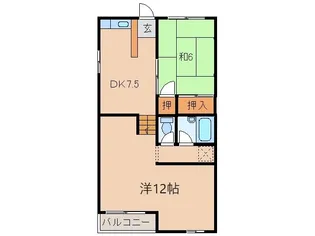 KアパルトマンⅡ【1階】の間取り