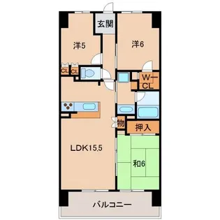 シャルマンフジスマート和歌山駅前EAST【6階】の間取り