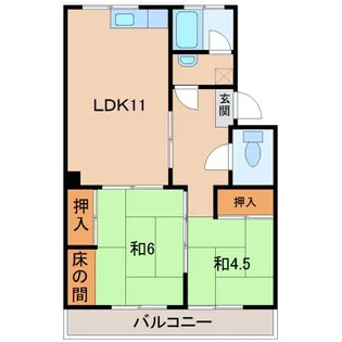 グリーンマンションⅡ【4階】の間取り