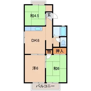 セジュールあきらⅡ【2階】の間取り