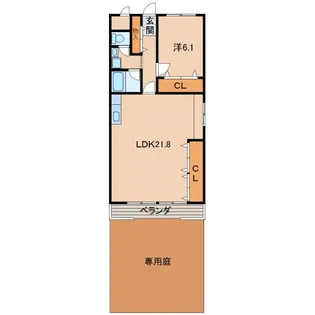 ヤマイチPLAZAシカゴ【1階】の間取り