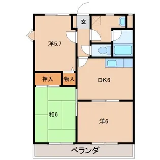 グリーンフルにしおかⅠ【2階】の間取り