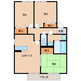 ハイツミモザ A棟【2階】の間取り
