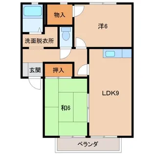 グリーンフル紀の川【2階】の間取り