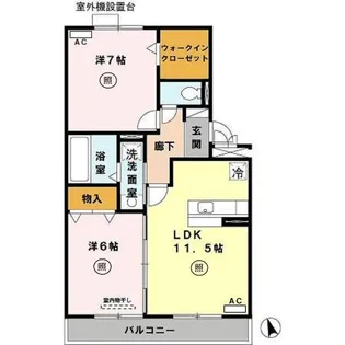 ファミリーメイト矢田 A棟【3階】の間取り