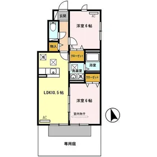 ルミエール岩橋 A棟【1階】の間取り