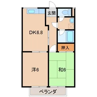 グリーンフル布施屋【2階】の間取り