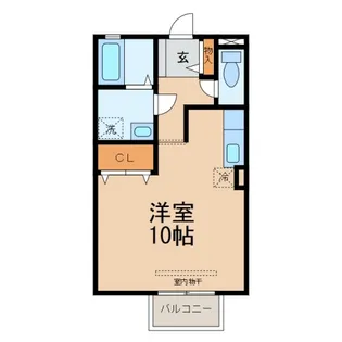 ガーデン・シャトレi 単身棟【1階】の間取り