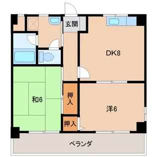 リベラルパレス新留【2階】の間取り