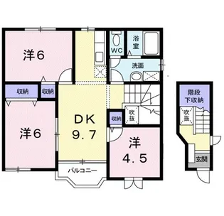 ラヴィーナⅠ・Ⅱ【2階】の間取り