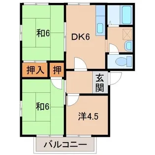 中村ハイツA・B【2階】の間取り