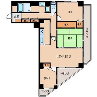 朝日プラザ鳴神【2階】の間取り