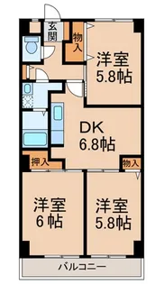 ラフォーレ壱番館【3階】の間取り