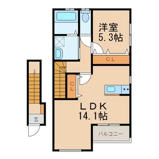 クラウンハイツ松江北【2階】の間取り