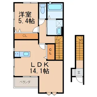 クラウンハイツ宮崎町【2階】の間取り