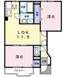 アルト・ピアーノ有本Ⅰ【1階】の間取り