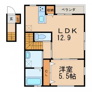 クラウンハイツ園部Ⅲ【2階】の間取り