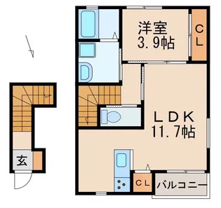 クラウンハイツ金池Ⅵ【2階】の間取り