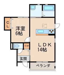 クラウンハイツ日方【A号室】の間取り