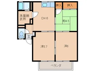 シティハイツ紀三井寺【2階】の間取り