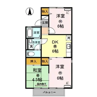 プリシェールK Ⅰ棟【2階】の間取り